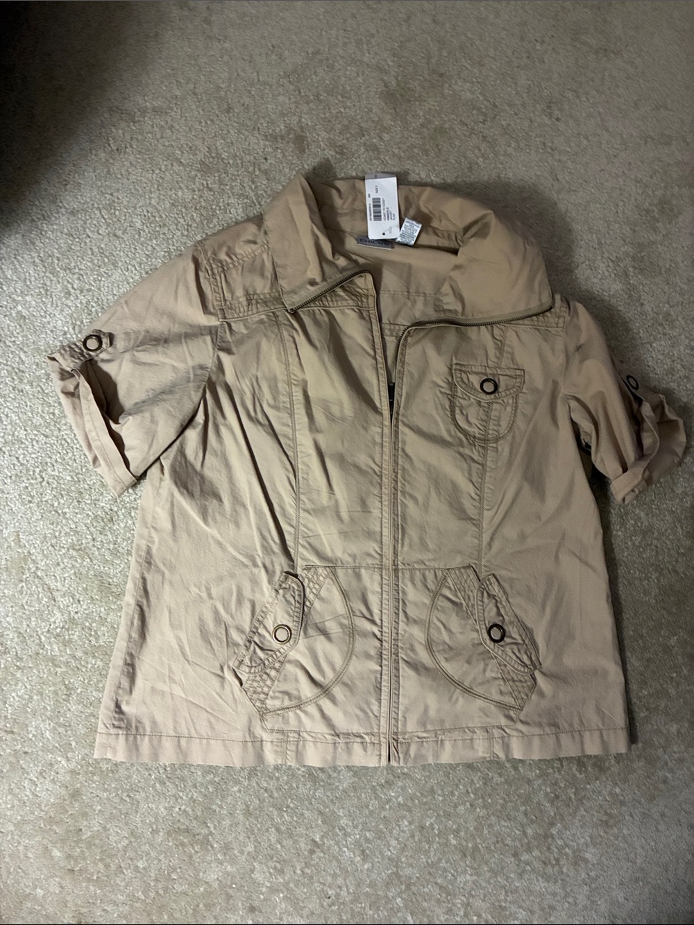 Lightweight Tan Utility Jacket for Women